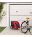 vidaXL Pet Bike Trailer Red Oxford Fabric and Iron