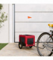 vidaXL Pet Bike Trailer Red and Black Oxford Fabric&Iron