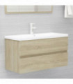 vidaXL Sink Cabinet with Built-in Basin Sonoma Oak Engineered Wood