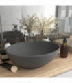 vidaXL Luxury Basin Oval-shaped Matt Dark Grey 40x33 cm Ceramic