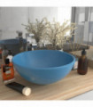 Luxury Bathroom Basin Round Matt Light Blue 32.5x14 cm Ceramic