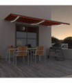 Manual Retractable Awning with LED 600x350 cm Orange and Brown