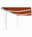 Manual Retractable Awning with LED 6x3.5 m Orange and Brown