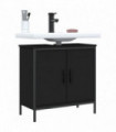 vidaXL Bathroom Sink Cabinet Black 60x30x60 cm Engineered Wood