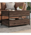 vidaXL Coffee Table Brown Oak 85x50x50 cm Engineered Wood and Metal