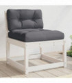 vidaXL Garden Sofa with Cushions White Solid Wood Pine