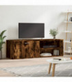 vidaXL TV Cabinet Smoked Oak 120x34x37 cm Engineered Wood