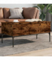 vidaXL Coffee Table Smoked Oak 100x50x45 cm Engineered Wood and Metal