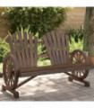 vidaXL Garden Adirondack Chair 2-Seater Solid Wood Fir