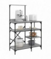 vidaXL Baker's Rack Grey Sonoma 90x40x132 cm Engineered Wood and Metal