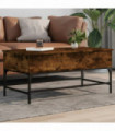 vidaXL Coffee Table Smoked Oak 100x50x45 cm Engineered Wood and Metal