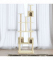 vidaXL Cat Tree with Sisal Scratching Posts Cream 188 cm