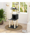 Cat Tree with Sisal Scratching Posts Dark Grey 105 cm