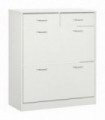 HOMCOM Slim Shoe Cabinet with 2 Flip Drawers for 12 Pairs of Shoes White