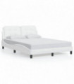 vidaXL Bed Frame with Headboard White 140x200 cm Faux Leather