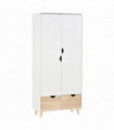 Particle Board 2-Drawer Wardrobe White/Oak