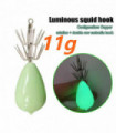 5-30PCS Luminous Squid Jigs Hooks 12 Needles Cuttlefish Octopus Bait Fishhook Pesca Luminous 11g 30g 45g Hook Bait Fishhook