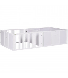 7 Panels Puppy Pen for Indoors, with Three Doors, Two-Room Design