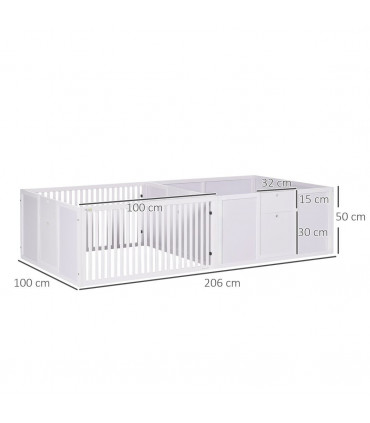 7 Panels Puppy Pen for Indoors, with Three Doors, Two-Room Design