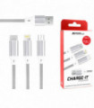 AA CHARGE-iT Premium 3in1 (1.2M) USB Cable - 8 Pin/USB-C/MicroUSB - Silver