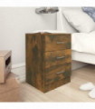 Bedside Cabinet Smoked Oak 38x35x56 cm Engineered Wood