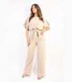 Casual Belted Wide Leg Jumpsuit