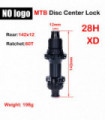 NO logo MTB straight pull middle lock hub bicycle 28H HG/XD/MS ratchet seat 100/110x15 142/148x12 ratchet 36T/60T