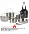 NOBANA Newest Outdoor Stainless Steel Pot Set Camping Family Pot Set 5L Portable Picnic Soup Pot Frying Steaming Household Pot