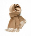 New Solid Beige Camel Khaki Pure Cashmere Tassels Scarf For Women Autumn Winter Warmth Adults Scarves Luxury Gifts For Female