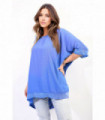 Oversized Sequin Hem Flare Sleeve Top