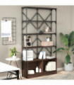 vidaXL Bookcase Brown Oak 100x26x180 cm Engineered Wood and Metal