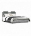 vidaXL Bed Frame with Headboard Grey Sonoma 120x190 cm Small Double Engineered Wood