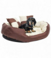 Reversible & Washable Dog Cushion Brown and Cream 85x70x20 cm