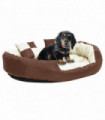 vidaXL Reversible & Washable Dog Cushion Brown and Cream 110x80x23 cm