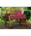 Rocker Bench With Burgundy Cushion