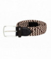 Rosenberg Dark Brown Plaited Men Stretch Belt_S