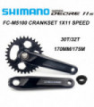 SHIMANO DEORE FC M5100 Crankset M5100 1x11-Speed 11S 11V 32T 175MM 170MM 30T 32T 34T Compatiable with M7000 Original Bike Parts