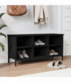 vidaXL Shoe Cabinet Black 100x35x50 cm Engineered Wood