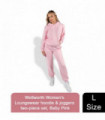 Wellworth Women's Loungewear hoodie & joggers two-piece set, Baby Pink L