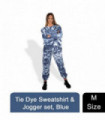 Wellworth Loungewear 2pcs Set for Women Tie Dye Sweatshirt & Pyjama Set, Blue M