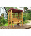 Wentworth Two Seat Arbour Burg With Burgundy Cushion