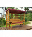 Wentworth Three Seater Arbour Burg  With Burgundy Cushion