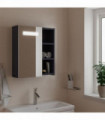 vidaXL Bathroom Mirror Cabinet with LED Light Grey 45x13x52 cm