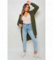 Chunky Cable Knitted Oversized Longline Hooded Cardigan