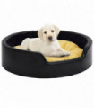 Dog Bed Black and Yellow 99x89x21 cm Plush and Faux Leather