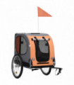 Dog Bike Trailer Orange and Grey