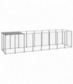 Dog Kennel Silver 4.84 m� Steel