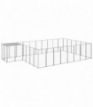 Dog Kennel Silver 15.73 m� Steel