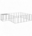 Dog Kennel Silver 12.1 m� Steel