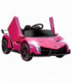 HOMCOM Lamborghini Veneno Licensed Electric Ride-on Car with Remote- Pink